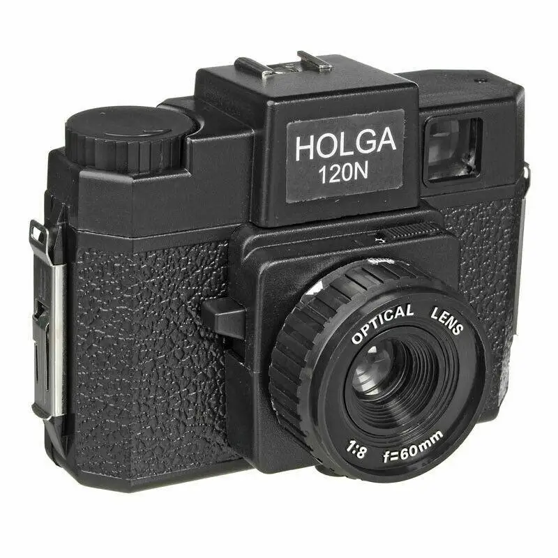 Nuovissimo Holga 120N Retro Point And Shoot Film Camera Lomo Manual Prime Film Camera Lomografia Lomo Kodak Fujifilm Nero