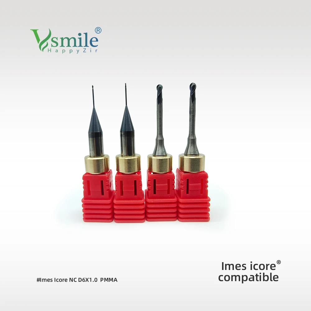 Vhf K5 Frese Per Fresatura Dentale Per Molatura Zirconia Shank 3.0Mm L40Mm Dc Diamond Coating Drill Diametro 2.0/1.0/0.6Mm Strumento Di Molatura