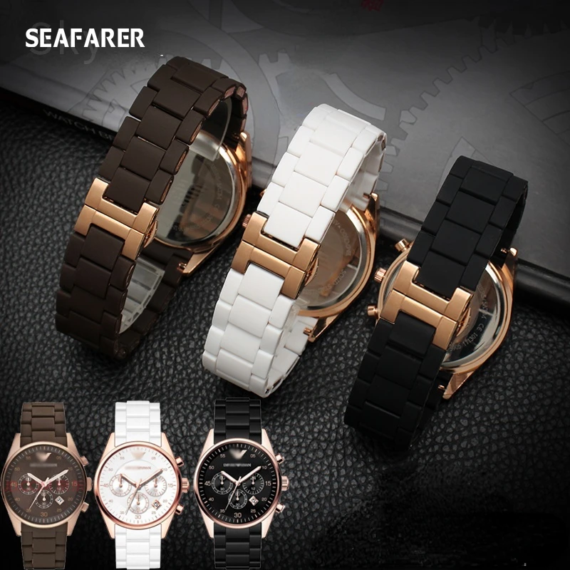 Cinturino È Per Cinturino In Acciaio Rivestito In Plastica Armani Ar5890 | 5891 | 5906 | 5905 Cinturino Per Orologio Da Donna Da Uomo