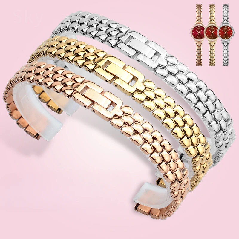 Cinturino Per Orologio Piccolo Universale 8 10 12 14 16Mm Per Geya Armani Fossil Lola Rose Cinturino In Acciaio Dorato Da Donna Di Piccole Dimensioni