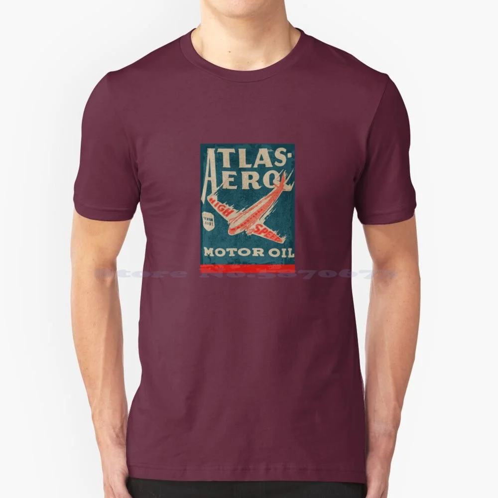T-Shirtillas Aero Motor Oil T Shirt 100% Cotone Tee Castrol Oil Oil Oil Company Ducato Agos Hot Rod Movie Stazioni Di Servizio