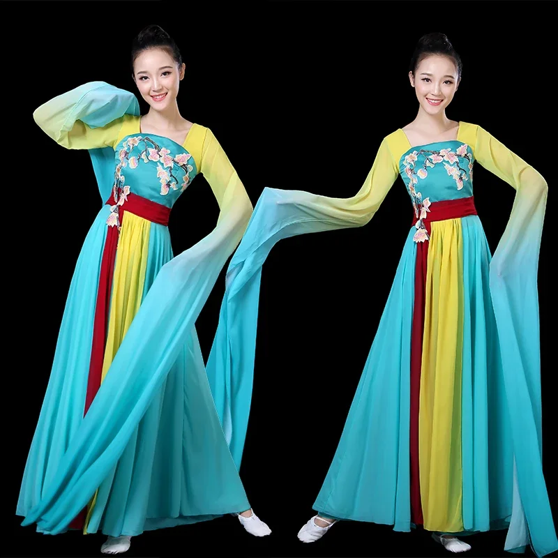 Costume Da Ballo Tradizionale Cinese National Yangko Dance Wear Fan Dancing Clothing Stage Practice Clothes Ancient Yangko Dance