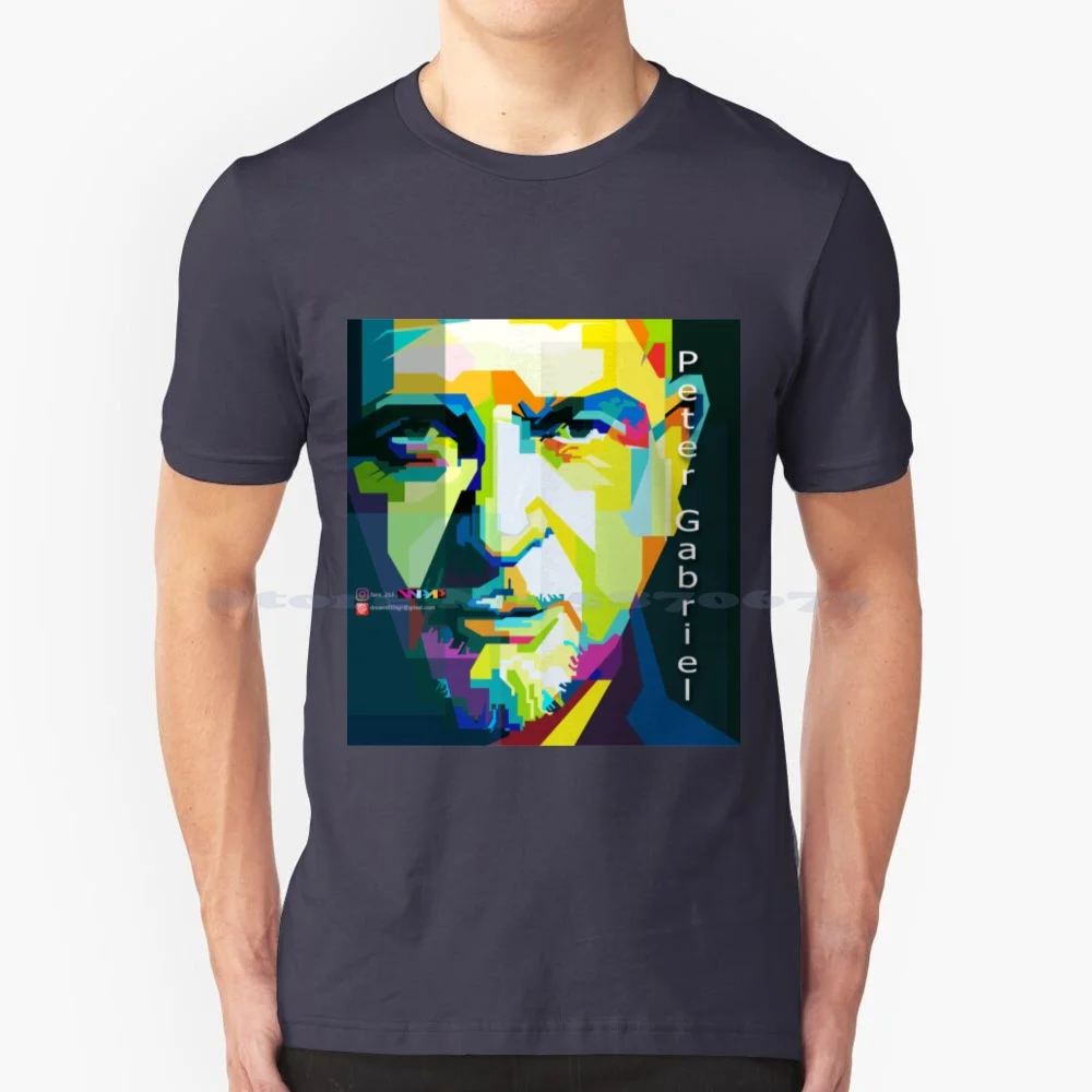 Peter Gabriel T-Shirtpeter Gabriel Pop Art Ritratto T Shirt 100% Cotone Tee Peter Gabriel T Shirtpeter Gabriel Pop Art Ritratto
