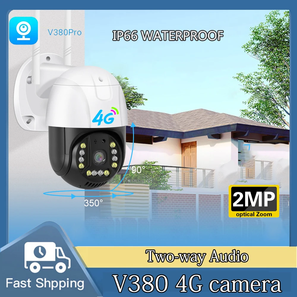 V380 Pro Outdoor Surveillance 4G Camera 1080P Hd Wireless Surveillance Home Security Cctv Monitor