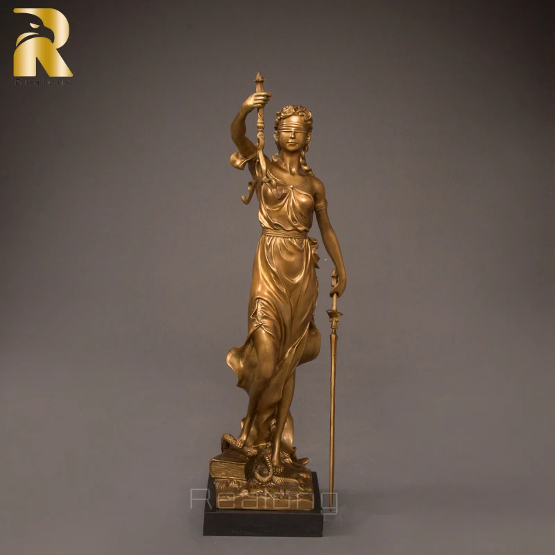 Lady Justice Bronze Sculpture Bronze Lady Justice Statue On Marble Base Dea Greca Themis Statue Vintage Figurine Home Decor