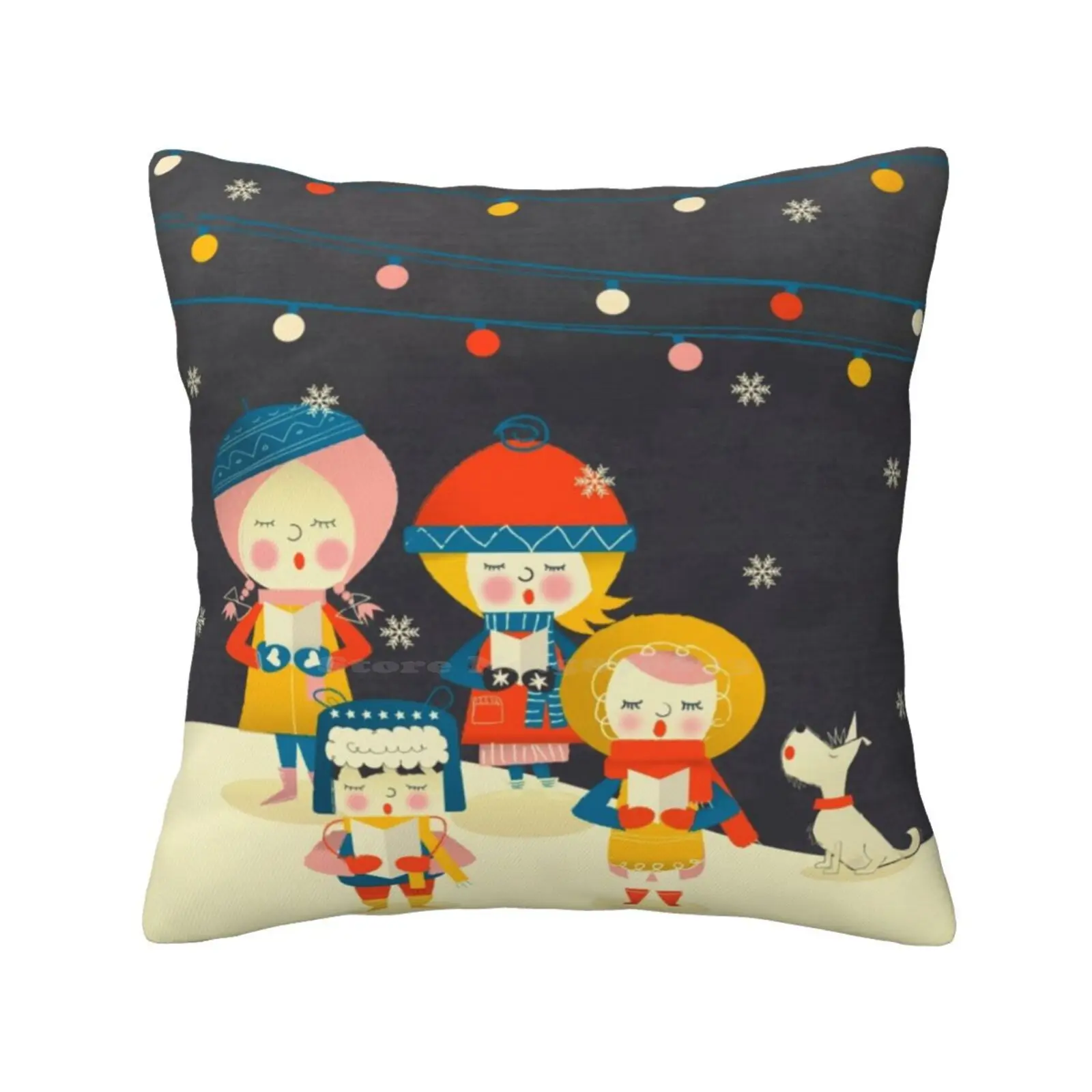 Christmas Carols Cantanti Fashion Sofa Throw Pillow Cover Federa Christmas Xmas Holiday Festive Happy Merry Silent Night