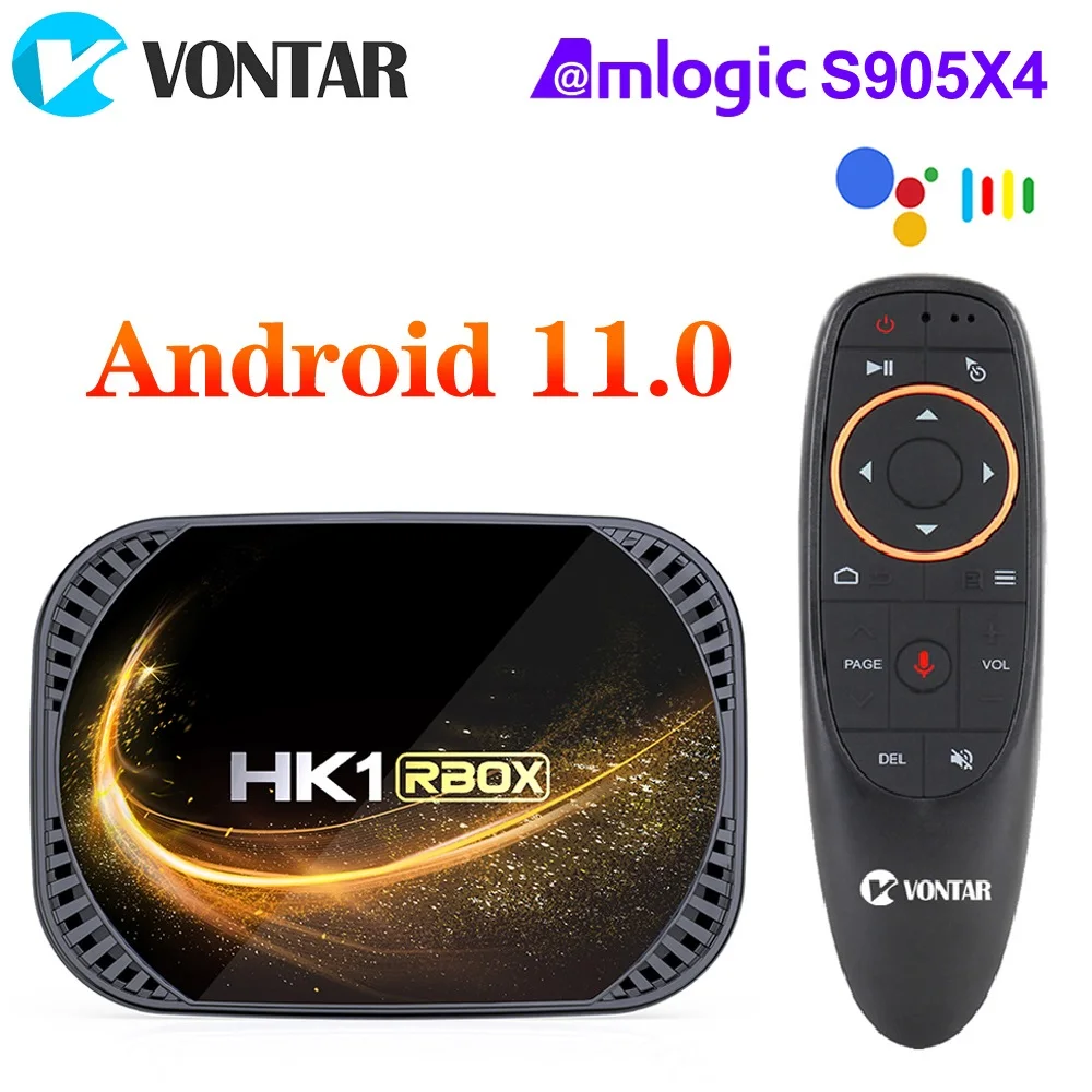 Hk1 X4S Smart Tv Box Amlogic S905X4 Android 11.0 Dual Wifi Supporto 4K Google Voice Assistant Youtube Media Player 2Gb 4Gb 32Gb