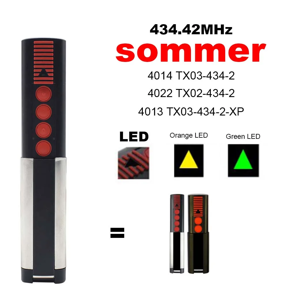 Sommer Tx03-434-4-Xp 434.42Mhz Garage Door Remote Control Sostituzione Trasmettitore Garage Command Door Opener Tx03 434 4 Keychain