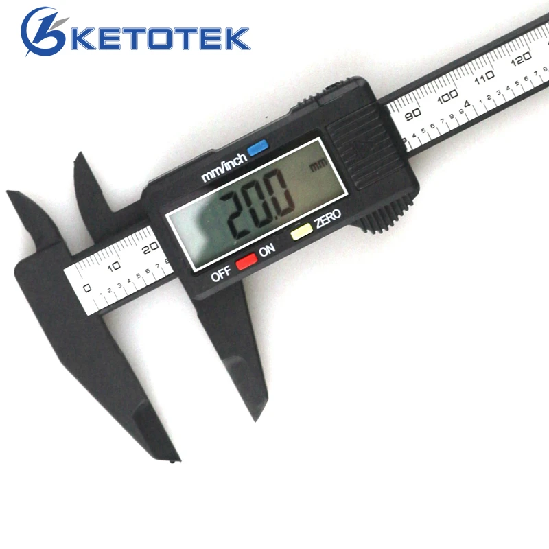 Digital Vernier Caliper 150 Millimetri 6 Pollici Lcd Display Nero In Fibra Di Carbonio Micrometro 0.1 Millimetri Pinze Digitali Micrometro Paquimetro