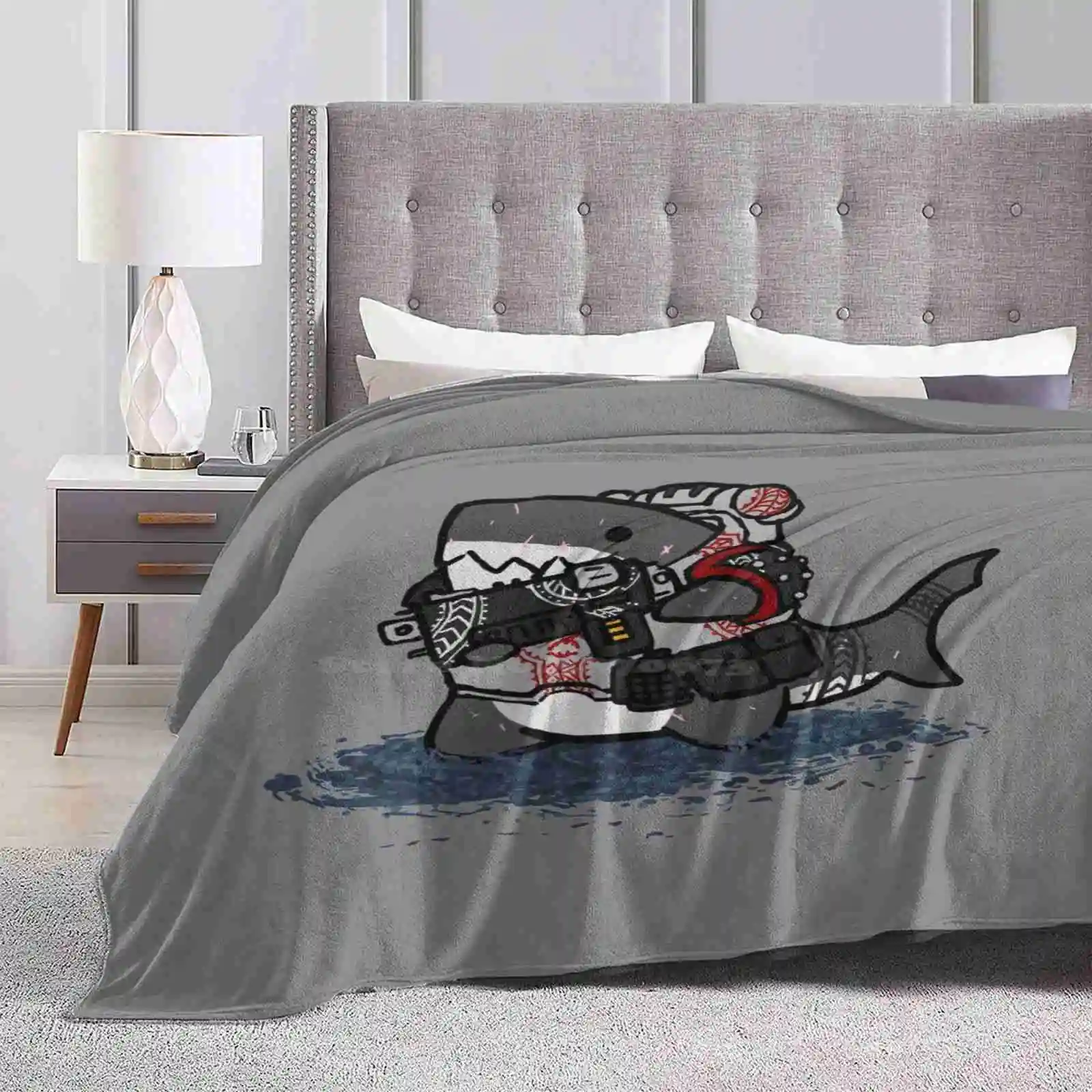 Chibi Carcharodons Primaris Nuovo Arrivo Moda Tempo Libero Caldo Flanella Coperta Chibi Carcharodons Primaria Squalo Marino Carino