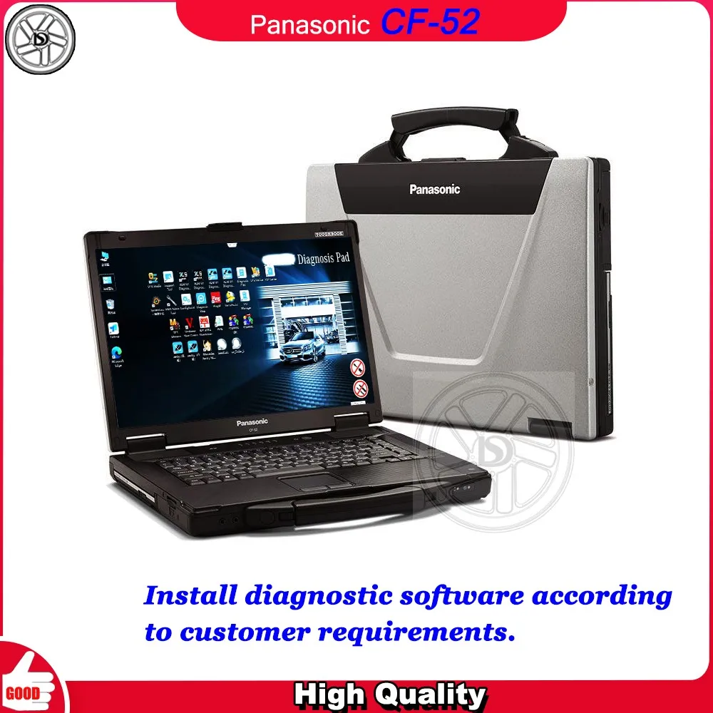 Panasonic Cf-52 Cf52 4G Military Tougbook Diagnosi Con Hdd/Ssd Per Sd Connect 4 Star C4/C5/C6 Icom A2/A3/Next 5054 Auto/Camion