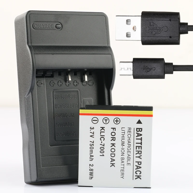 Lanfulang Klic-7001 Batteria Agli Ioni Di Litio E Caricabatteria Per Kodak Easyshare M1073 Md1063 Md41 Md853 Md863 Mx1063 V550 V570 V610