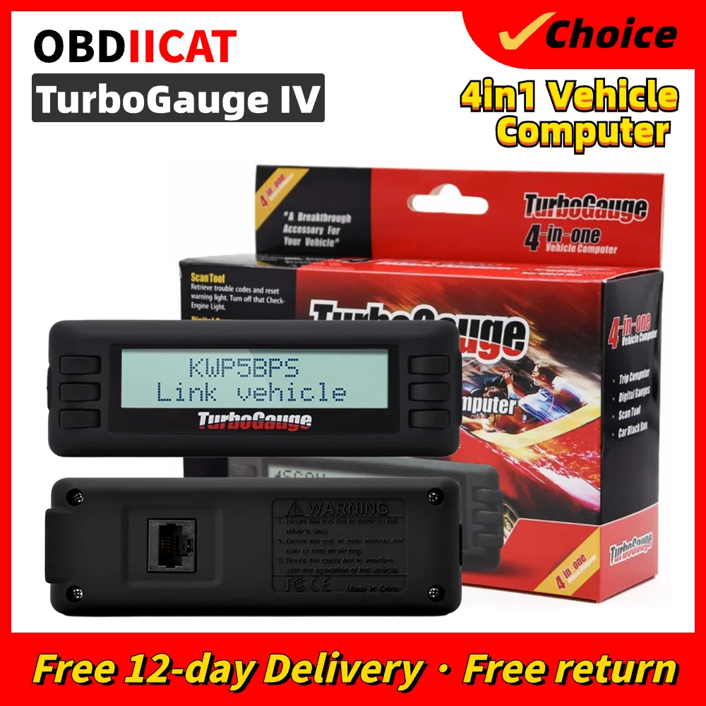Turbogauge Iv Auto Trip Computer Scan Tool Digital Gauge 4 In 1 Computer Per Veicoli Obdii/Eobd Car Trip Computer