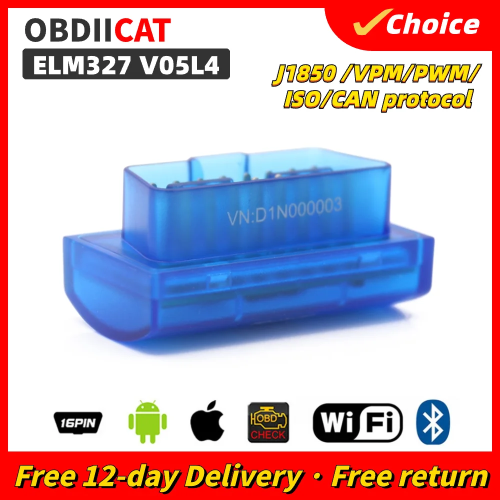 V05L4 / V01L4 Elm327 V2.1 Supporto Bluetooth 9 Protocolli Elm 327 Funziona Ios Android Torque Pc Elm 327 Scanner Strumento Diagnostico