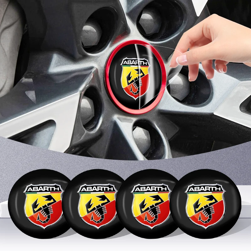 Car 3D Wheel Hub Cover Sticker Wheel Center Cover Set Di Parti Di Automobili Per Abbas Abarth Punto 124/125/500 Stilo Ducato Accessori Per Auto