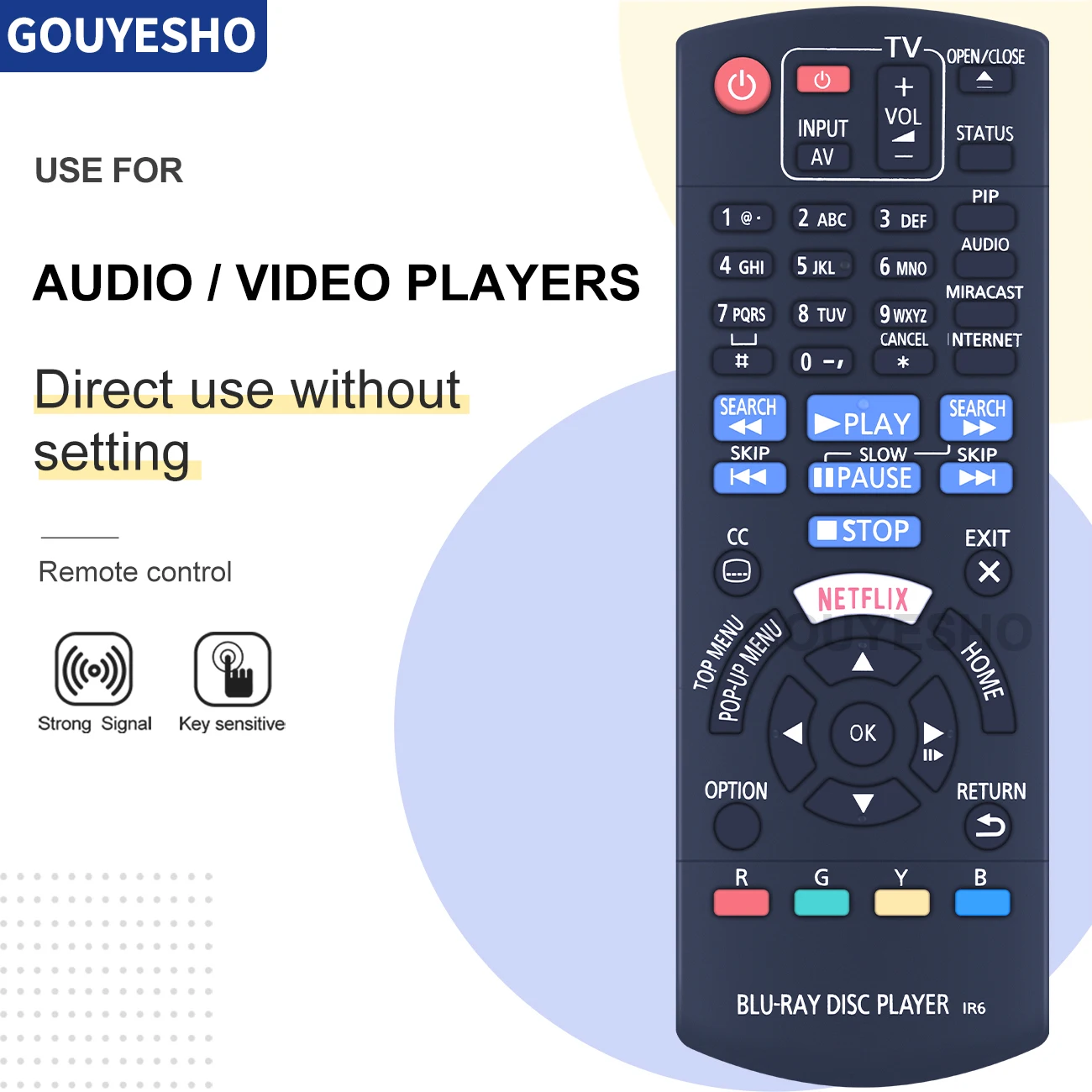 Telecomando Muslimex Per Lettore Blu-Ray Panasonic Dmp-Bdt270 Dmp-Bdt271 Dmp-Bd93 Dmp-Bdt27 Dmp-Bd903 Dmp-Bdt280 Dmp-Bd94