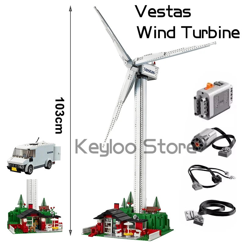 11394 Creative Series Paras Wind Turbine Building Blocks Mulini A Vento Elettrici Mattoni Tecnici Giocattoli Per Bambini Ragazzi Regali 10268