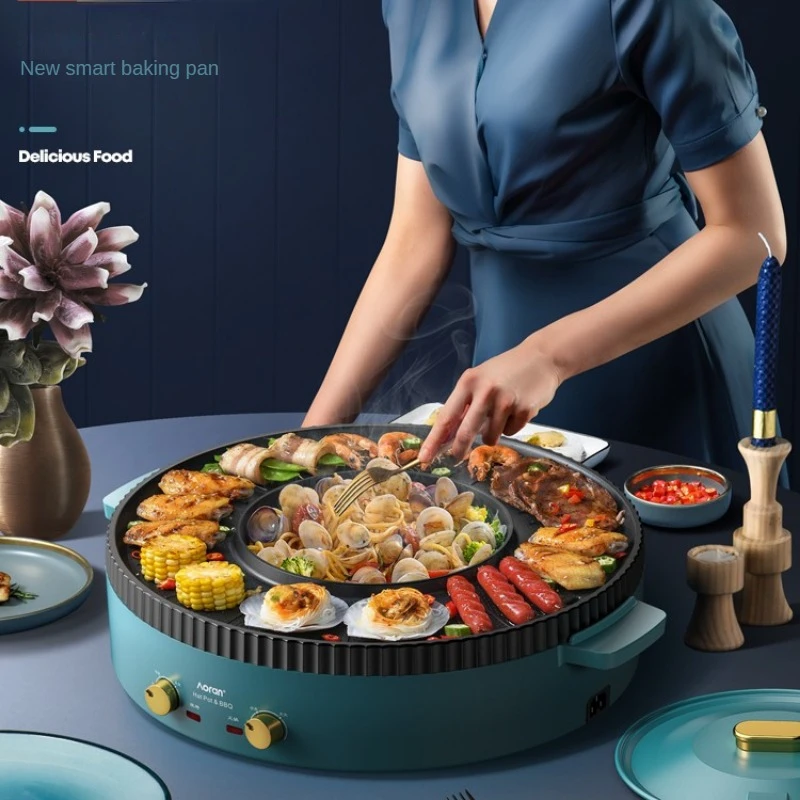 Hot Pot Electric Grill Kitchen Baking Pan Shabu Broiler Rotisserie Bistecchiera Elettrica Parrilla Electrica Гриль Электрический