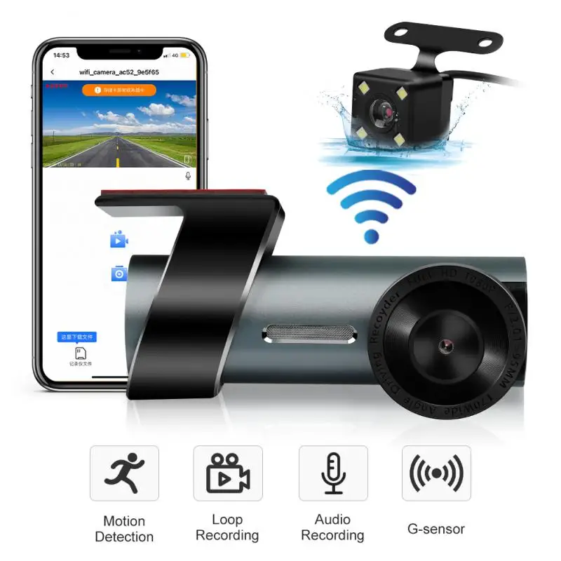 1080P Dashcam Dash Cam Per Auto Camara 360 Para Auto Super Night Vision Rotazione A 360 ° Registratore Di Guida Per Auto Dvr Wifi Black Box