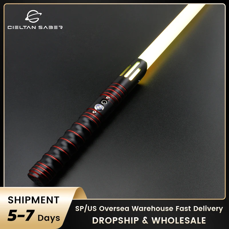 Cieltan Rgb Lightsaber, 12 Colori, 10 Caratteri Sonori Smooth Swing Laser Sword, Force Blaster Foc Function Force Fx Light Saber