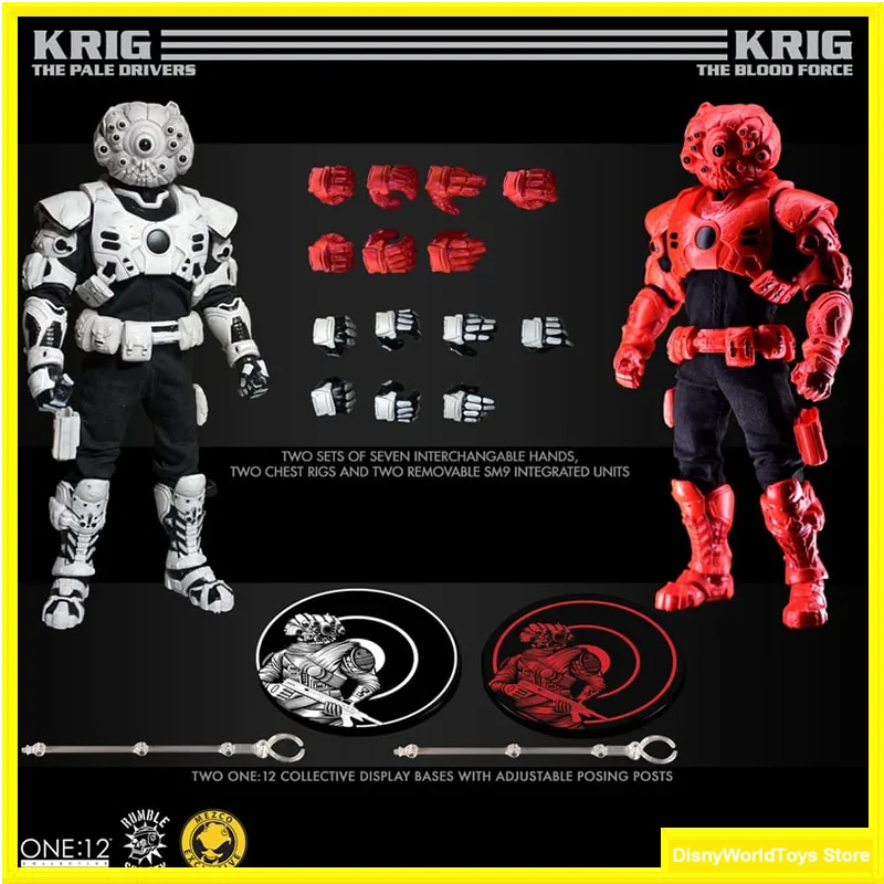 100% Originale Mezco One:12 Collective Rumble Society Assault On Krig 13 Squadron Builder Set In Stock Figure Action Model Toys