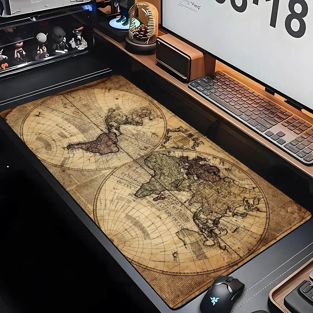 Retro Navigation Map Art Hd Mouse Pad Gamer Mousepad Tappetino Per Mouse Grande Tappetino Da Scrivania In Gomma Naturale Tappetini Da Scrivania Per Pc
