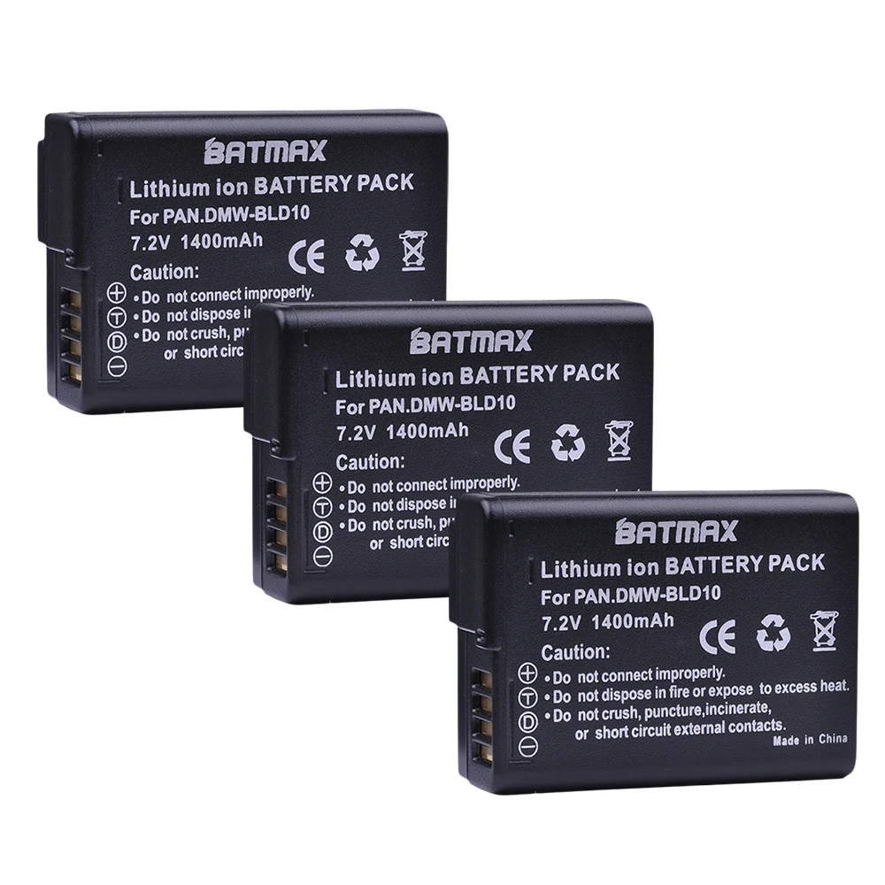 3 Pz 1400 Mah Batterie Per Panasonic Dmw Bld10E Dmw-Bld10 Dmw-Bld10E, Dmw-Bld10E, Dmw-Bld10Pp Lumix Dmc-G3, Dmc-Gf2, Dmc-Gx1