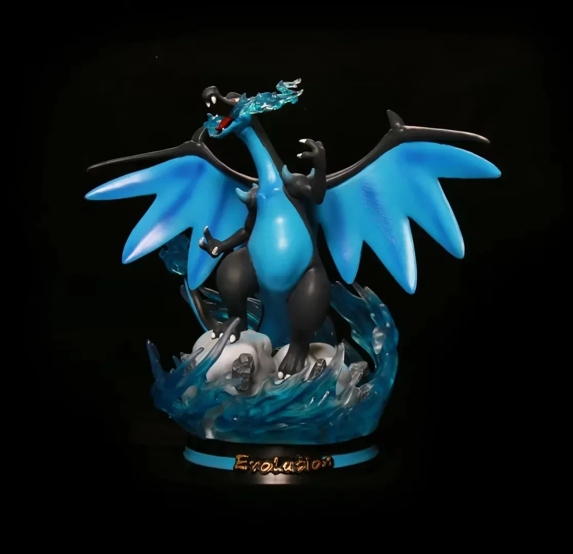 Anime Pokemon Charizard Dracaufou Glurak Evolution Ver. Gk Pvc Action Figure Game Statue Modello Da Collezione Light Up Toys Doll
