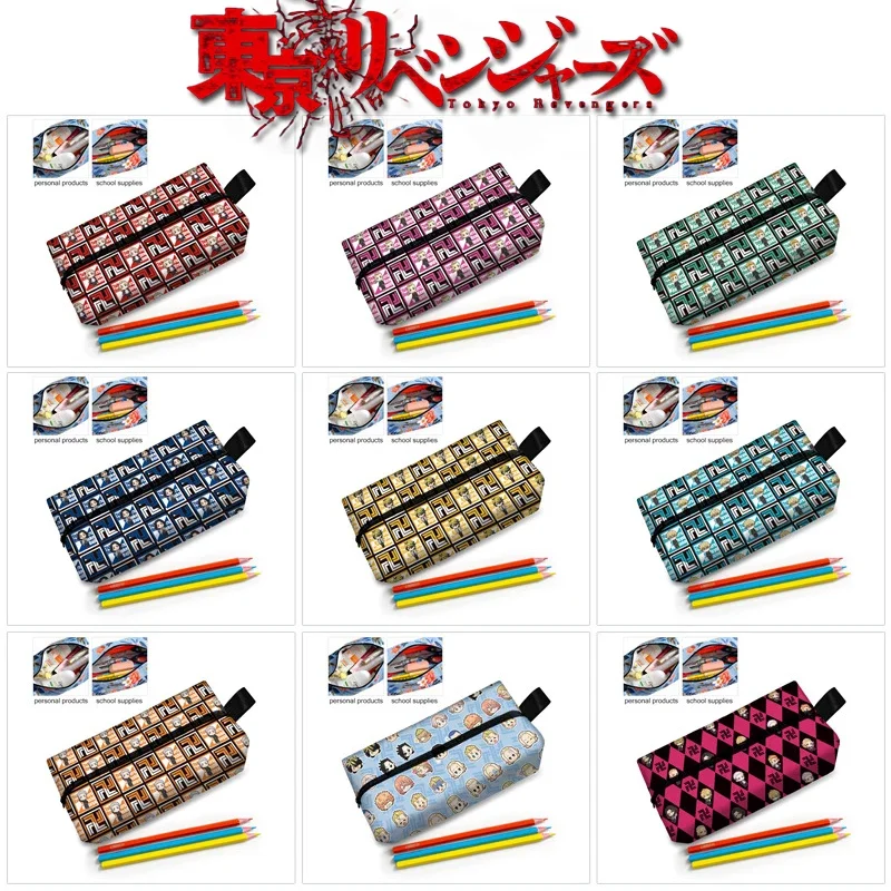 Tokyo Revengers Full-Color Printing Pen Pouch Wallet Square Cartoon Anime Pen Holder Pencil Box Scatola Di Cancelleria Piccola Borsa A Matita