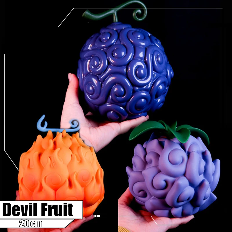 20Cm Anime One Piece Devil Fruit Flame Flame Fruit Gk Dark Rubber Flame Fruit Pvc Action Figure Giocattoli Da Collezione
