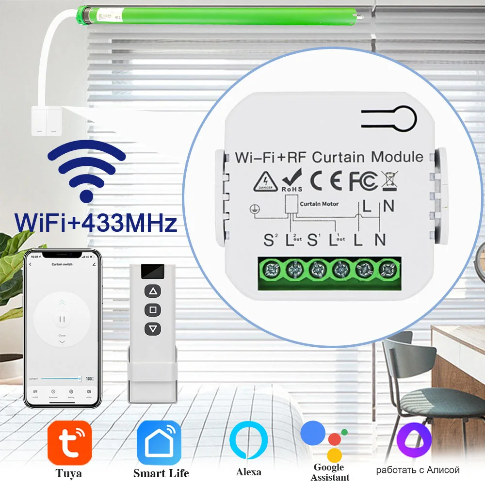 Isfriday Blind Wifi Curtain Switch Tuya Electric Rolling Shutter 433Mhz Rf Remote Control Smart Life App Per Google Home Alexa