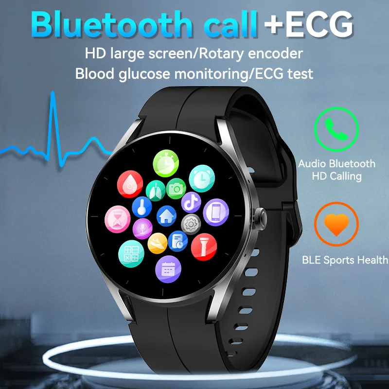 2023 Non Invasivo Blood Glucose Smart Watch Ecg-Ppg Men Blue Tooth Calling 1.32 Pollici Smartwatch Women Watch 8 Fitness Tracker