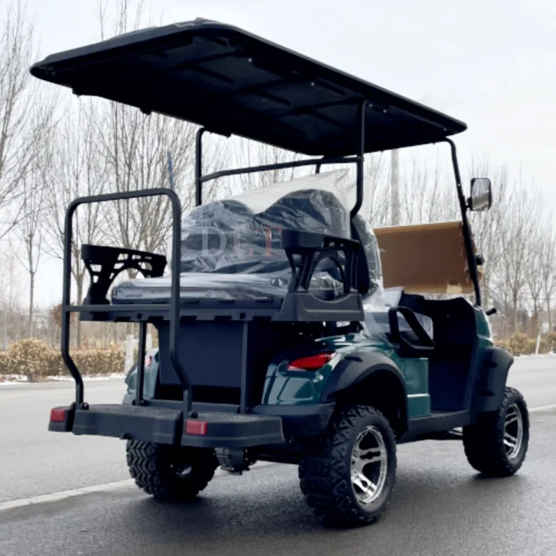 Nuovo 2024 Pannello Solare Nero Golf Cart 4 Passeggeri Street Legal Utility Electric Golf Club Car Potente Controller Motore Ac 5Kw