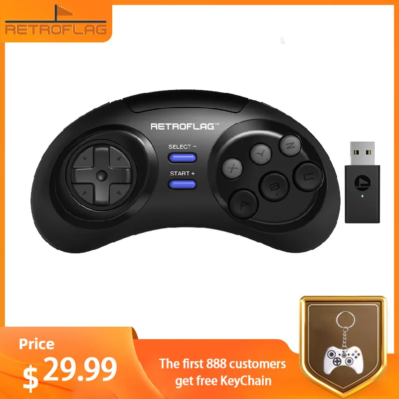 Retroflag Classic Wireless 2.4G Controller Per Raspberry Pi Compatibile Switch / Windows / Md Mini / Md Mini 2 Gamepad Control