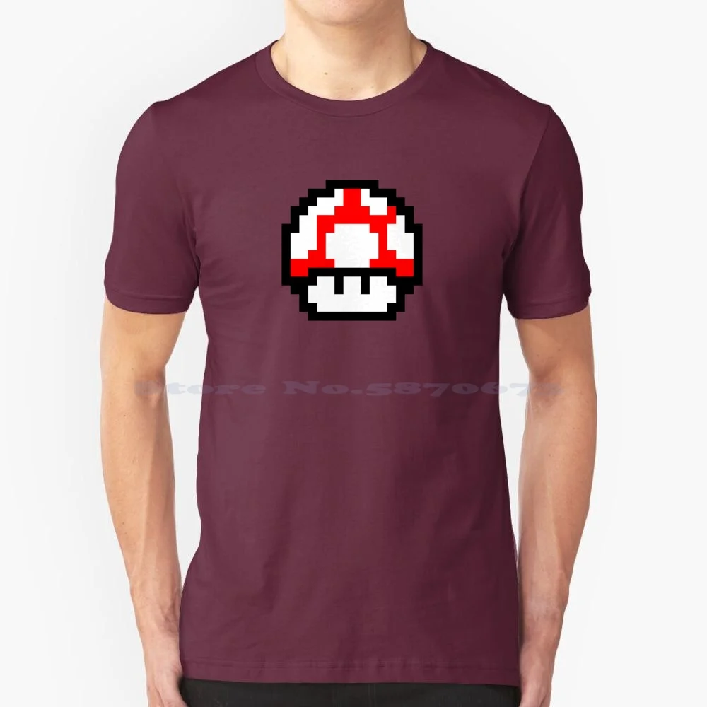 Gioco Arcade-Maglietta A Fungo 100% Cotone Tee Vintage Game Arcade Machine Emulation Mushroom