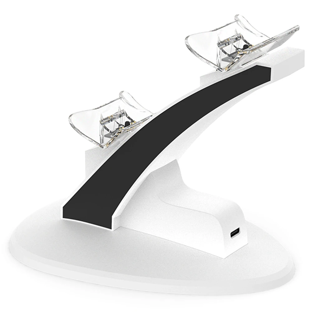 Doppio Caricatore Di Ricarica Usb Dock Stand Docking Station Per Sony Playstation 5 Controller Di Gioco Ps5 (Bianco)