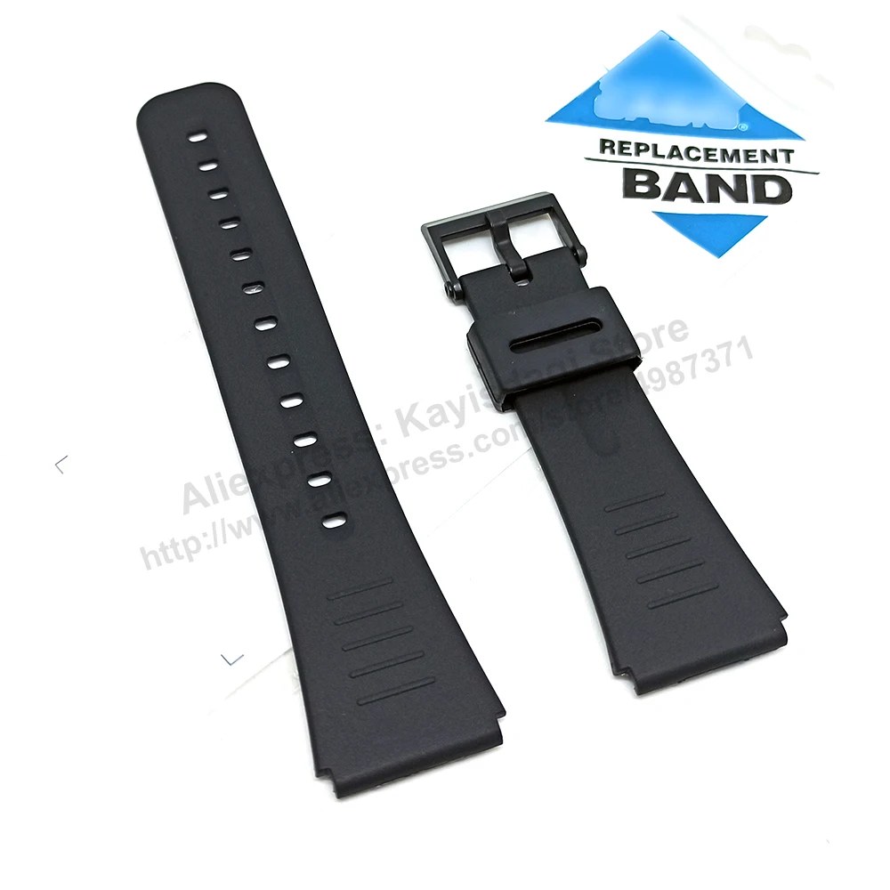 Adatto/Per Casio Dbc-150 , Dbc-150B , Dbc-W150 , Dbc-W151J , Eb-2004 - 22Mm Cinturino Per Cinturino Di Ricambio In Gomma Nera Databank