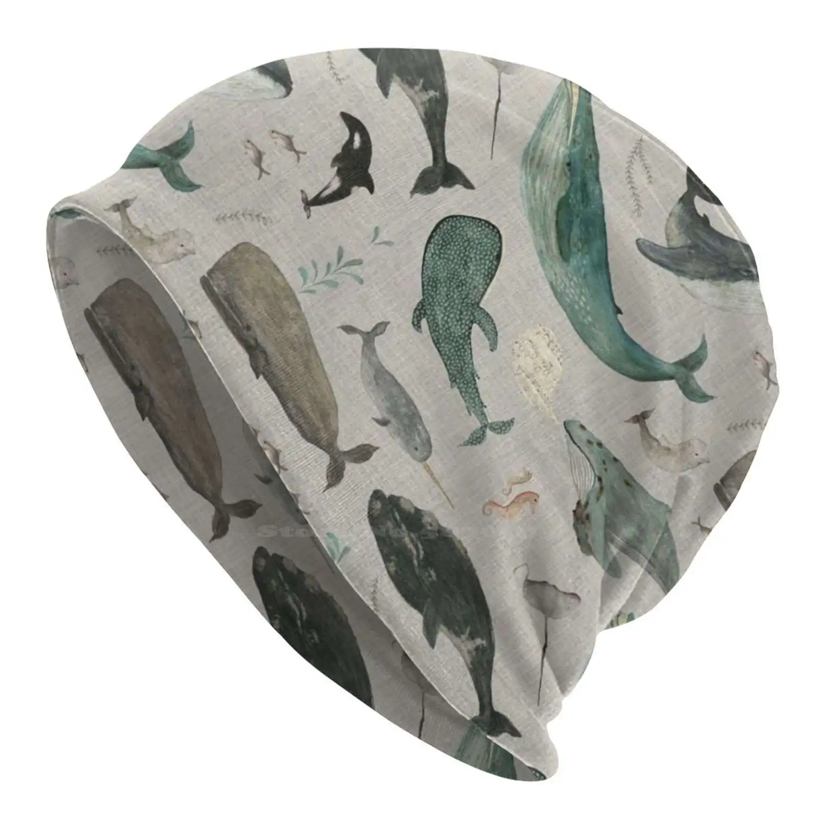 Whale Song Cappello Lavorato A Maglia Grigio Warm Beanie Outdoor Caps Song Grey Beluga Whale Whale Blue Whale Humpback Whale Ocean Deep Sea Sea