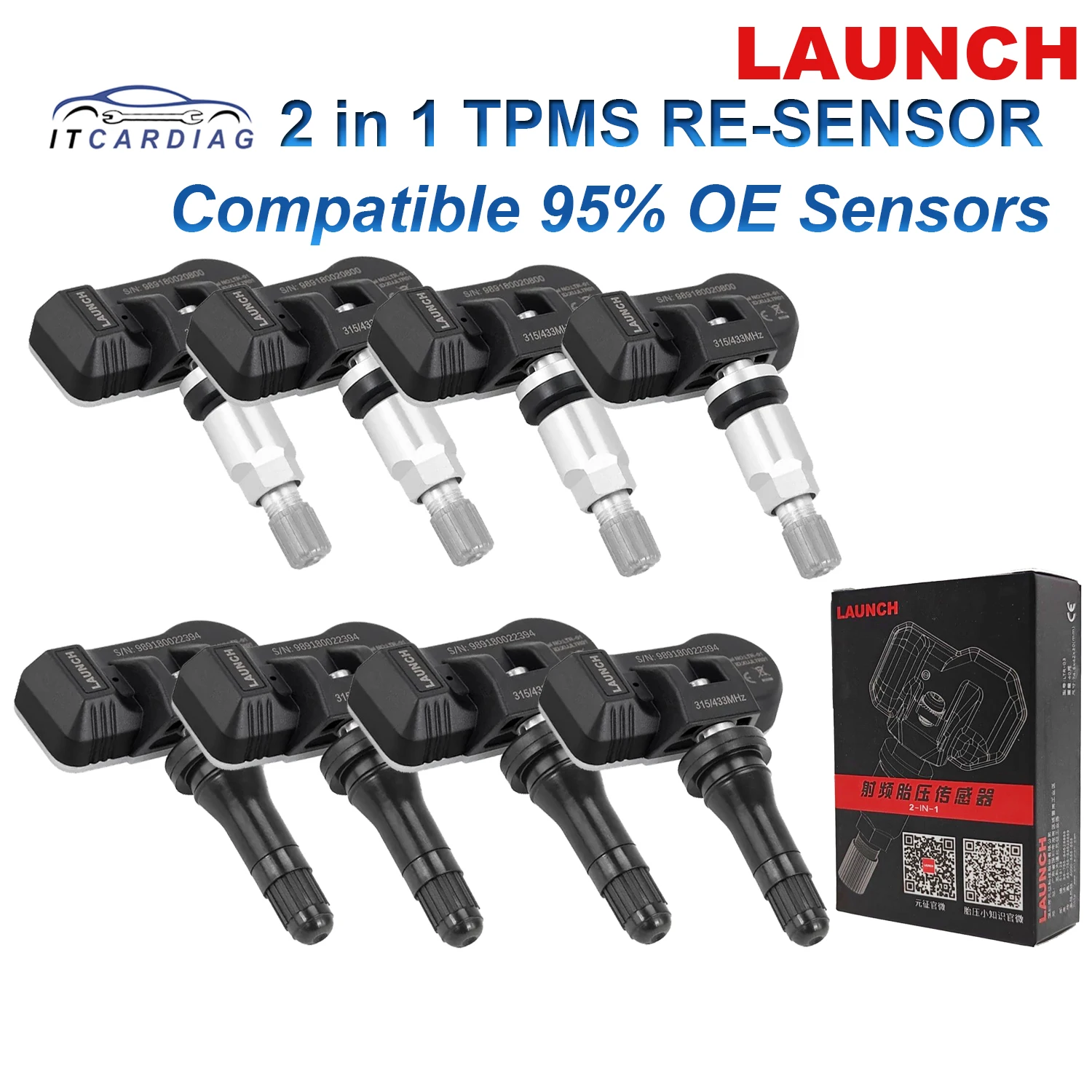 Avvia X431 2 In 1 Tpms Rf-Sensor 315 E 433Mhz Automotive Car Strumento Di Riparazione Della Pressione Dei Pneumatici Supporto Programmazione Della Pre