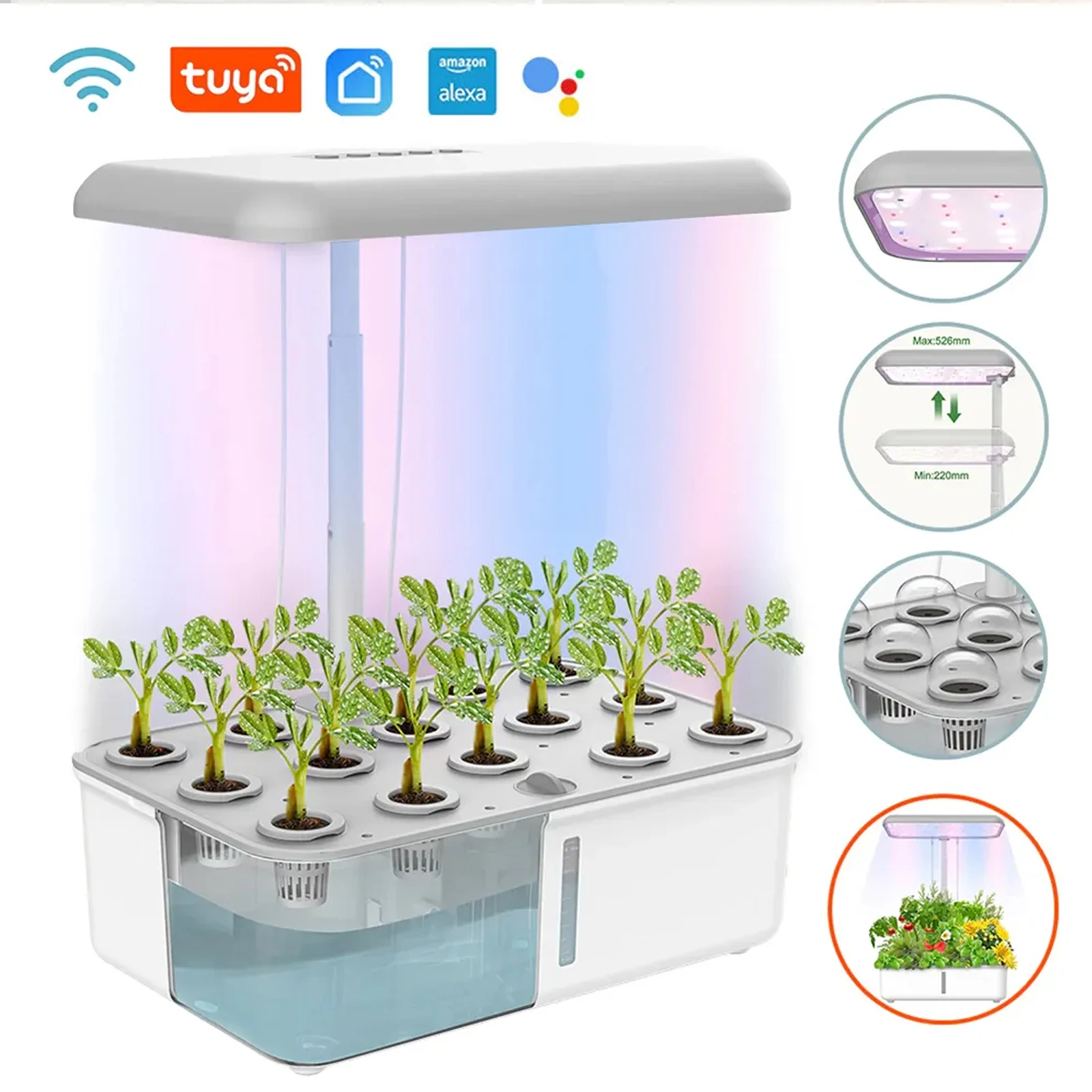 Tuya Wifi Plant Hydroponics System Growing Led Light Soilless Smart Planting Machine Self Watering Indoor Home Giardinaggio Fioriera