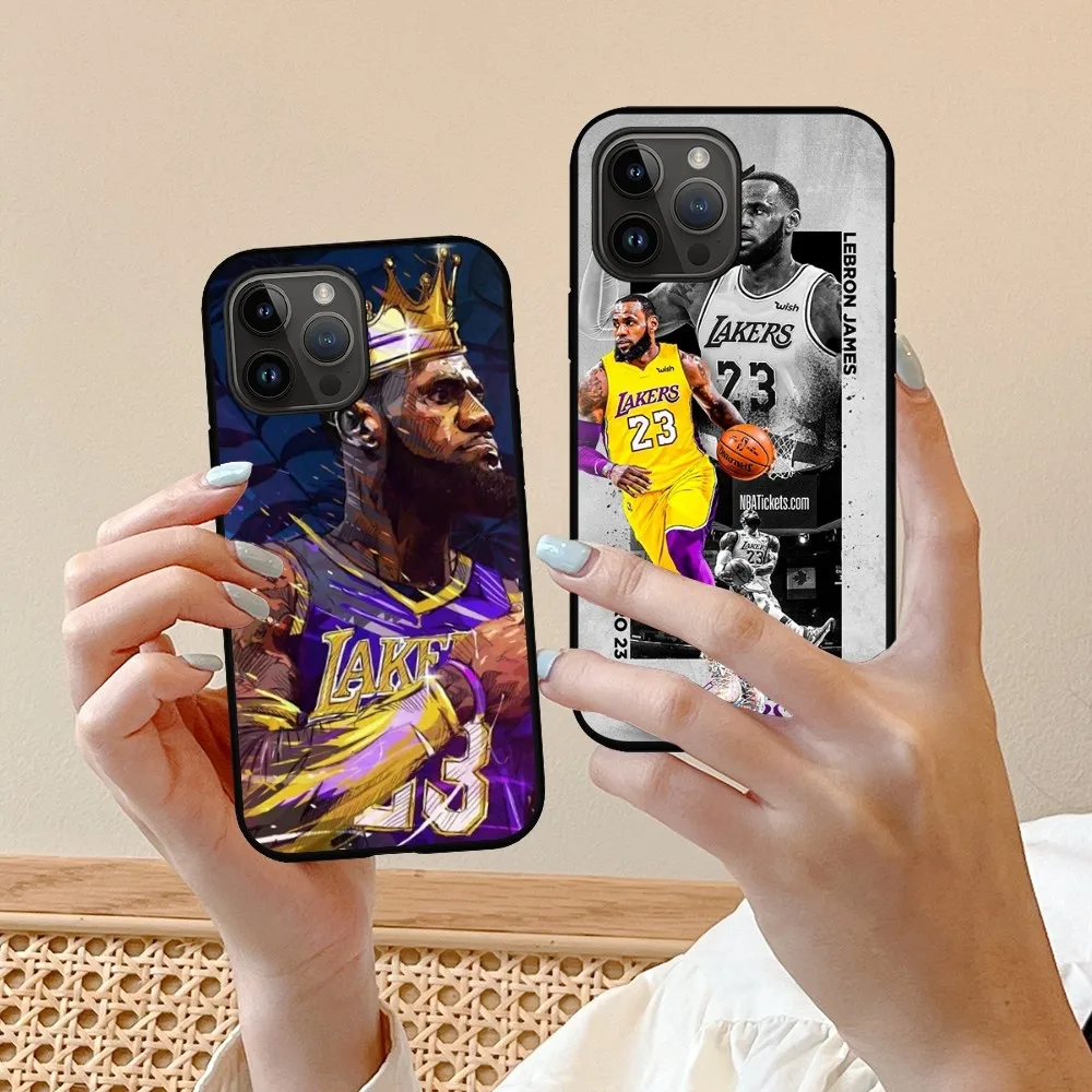 L-Lebron Star J-James  Phone Case For Iphone 15 14 13 12 11 X Xr Xs Xsmax 8 7 Plus Mini Pro Max Soft Black Phone Cover