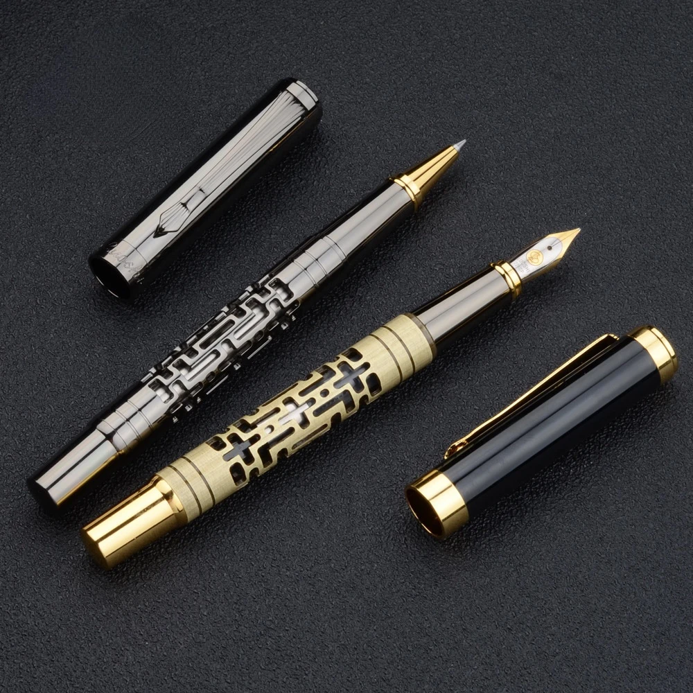 New Retro Hollow Pen Creative Business Signature Gel Pen Student Calligraphy Practice Pens Writing Stationery Supplies Gifts