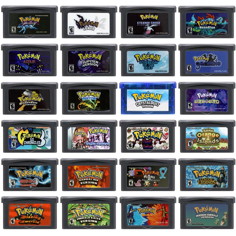 Cartuccia Di Gioco Gba Serie Pokemon Liquid Crystal Moemon Fire Red Unbound Crystal Dust Lunar 32 Bit Scheda Console Per Videogiochi