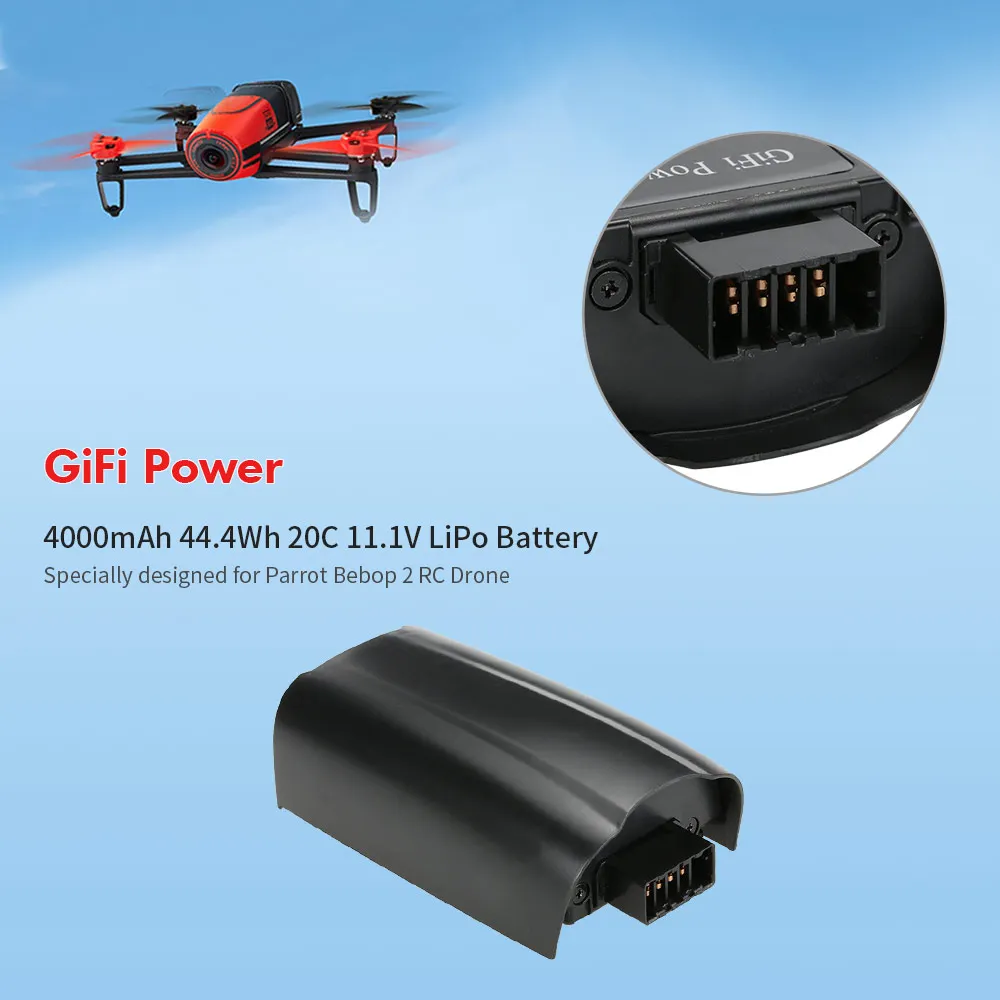 4000Mah 11.1V Ricaricabile Lipo Batteria Per Parrot Bebop 2 Drone
