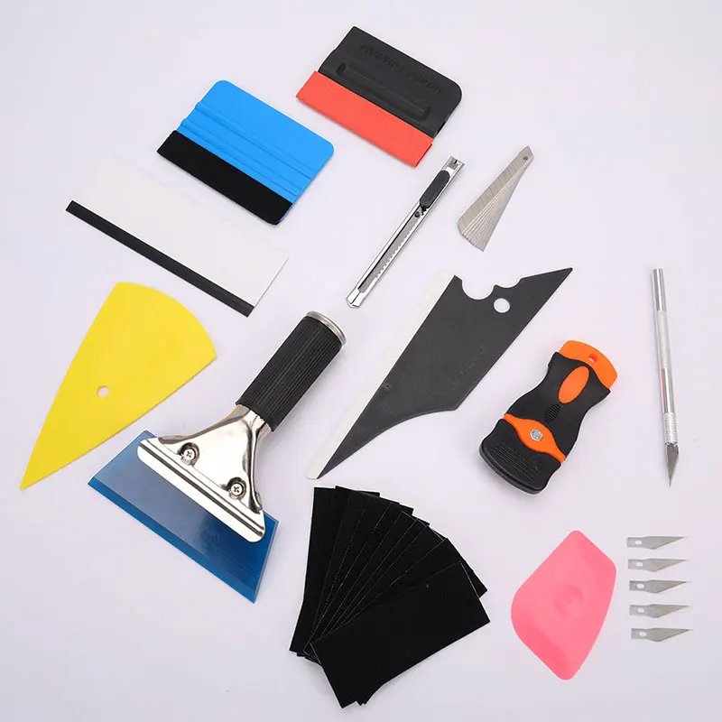 Accessori Auto Kit Avvolgimento Gereedschap Adesivi Per Pellicole Auto Wrap Schraper Mes Window Tinting Zuigmond Set