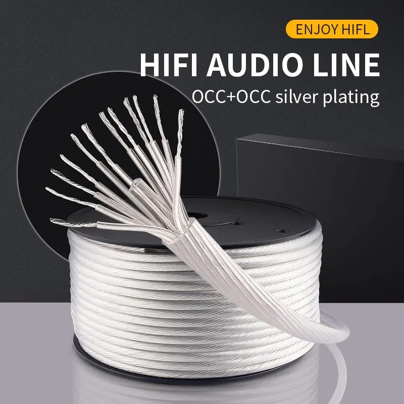 Cavo Altoparlante Hifi Cavo Altoparlante Hifi Di Alta Qualità 7N Occ E Placcato Argento Filo Altoparlante Hifi Cavo Sfuso Per Fai Da Te