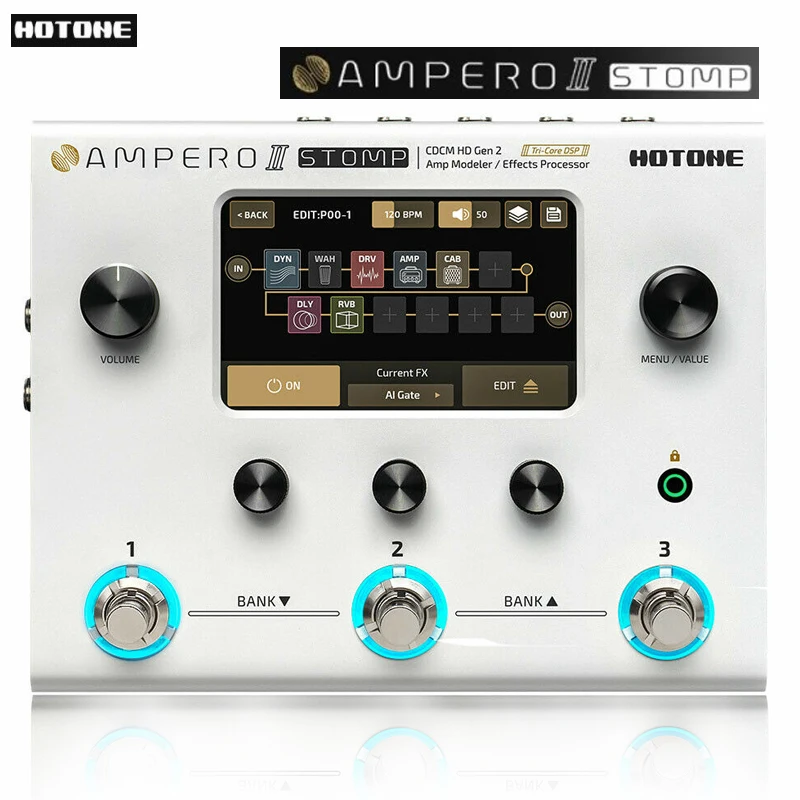 Nuovo Effetto Completo Per Chitarra Elettrica Hotone Amulo Ii Stomp (2A Generazione Digitale A Tre Core)