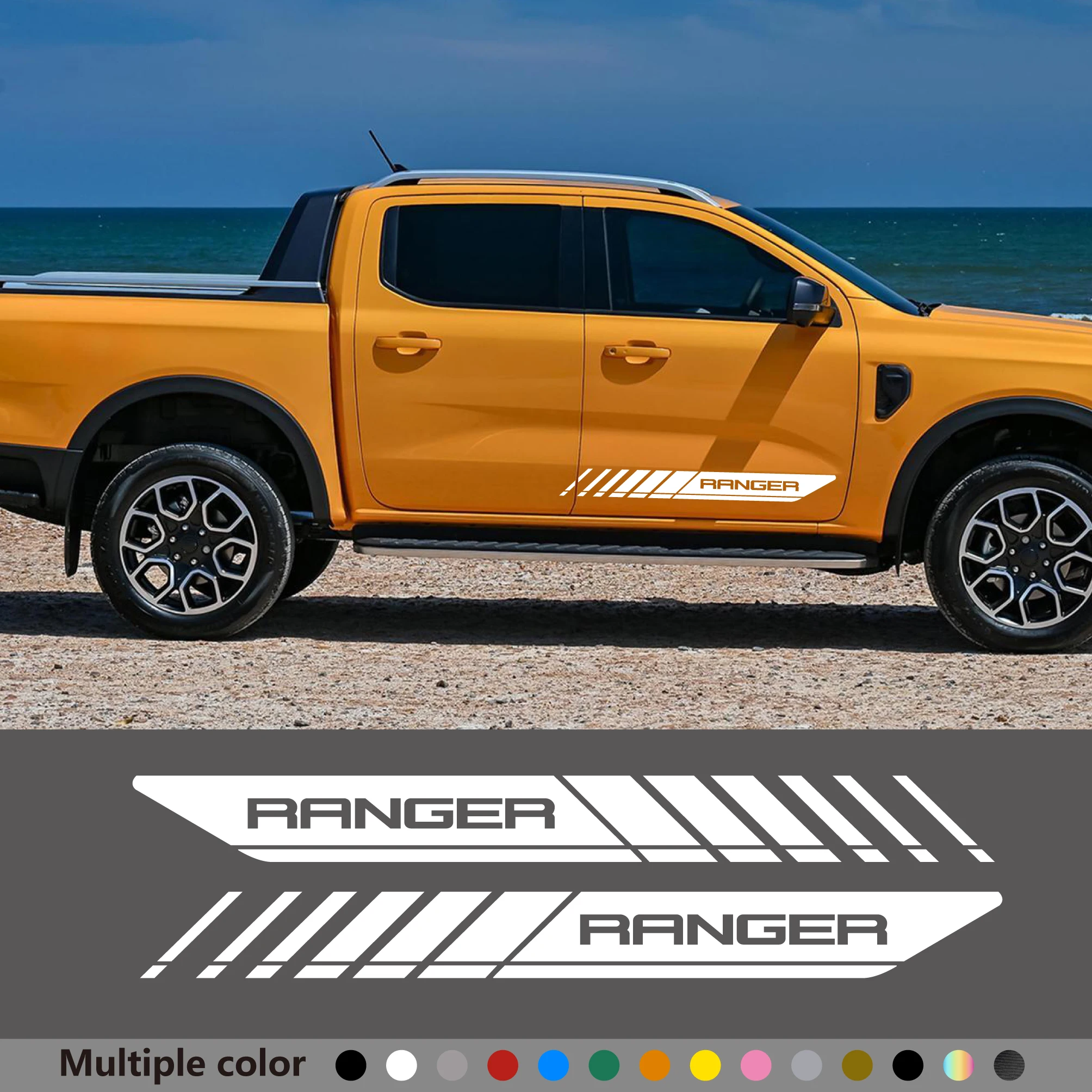 Adesivi Per Auto Pickup Door Side Stripes Decalcomanie Richiedi Ford Ranger Raptor Xlt T6 T7 Truck Off Road Vinyl Decor Accessori Auto