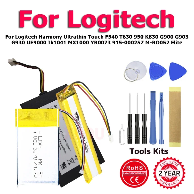 Batteria Xdou Per Logitech Harmony Ultrasottile Touch F540 T630 950 K830 G900 G903 G930 Ue9000 Ik1041 Mx1000 Yr0073 M-Ro052 Elite