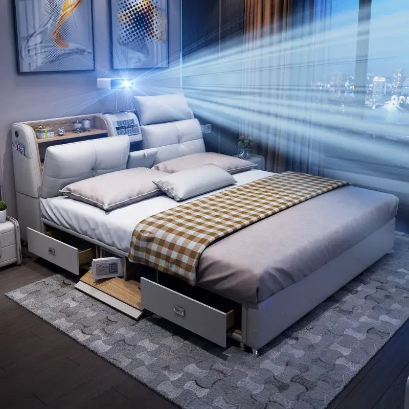 Multifunzione Bett Ultimative Camas Tech Smart Bett Tatami Kamera Massage Beleuchtet Mit Bluetooth, Lautsprecher